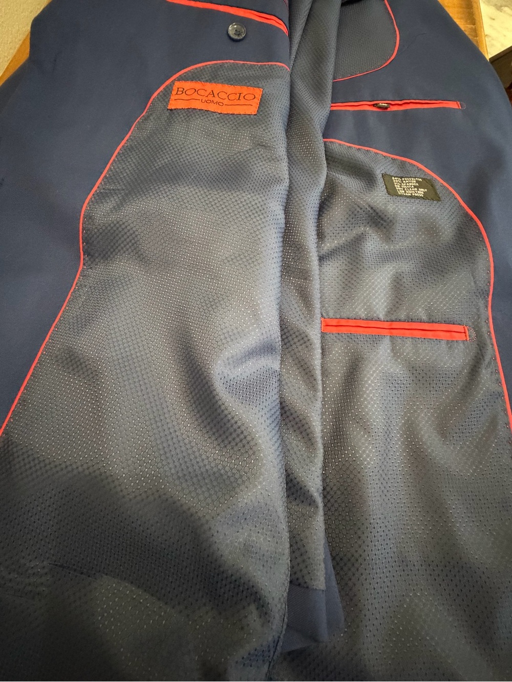 Men's Boccaccio Uomo Navy Blue Blazer - Size 46L - Picture 4 of 5